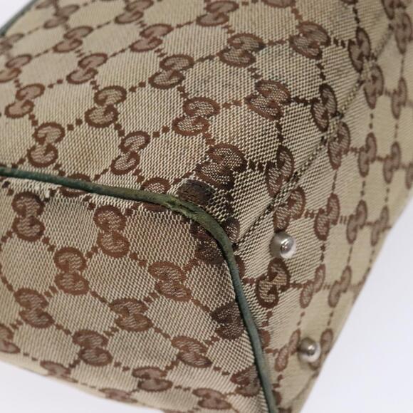 GUCCI GG Canvas Web Sherry Line Tote Bag Beige Green Red - Picture 13 of 16